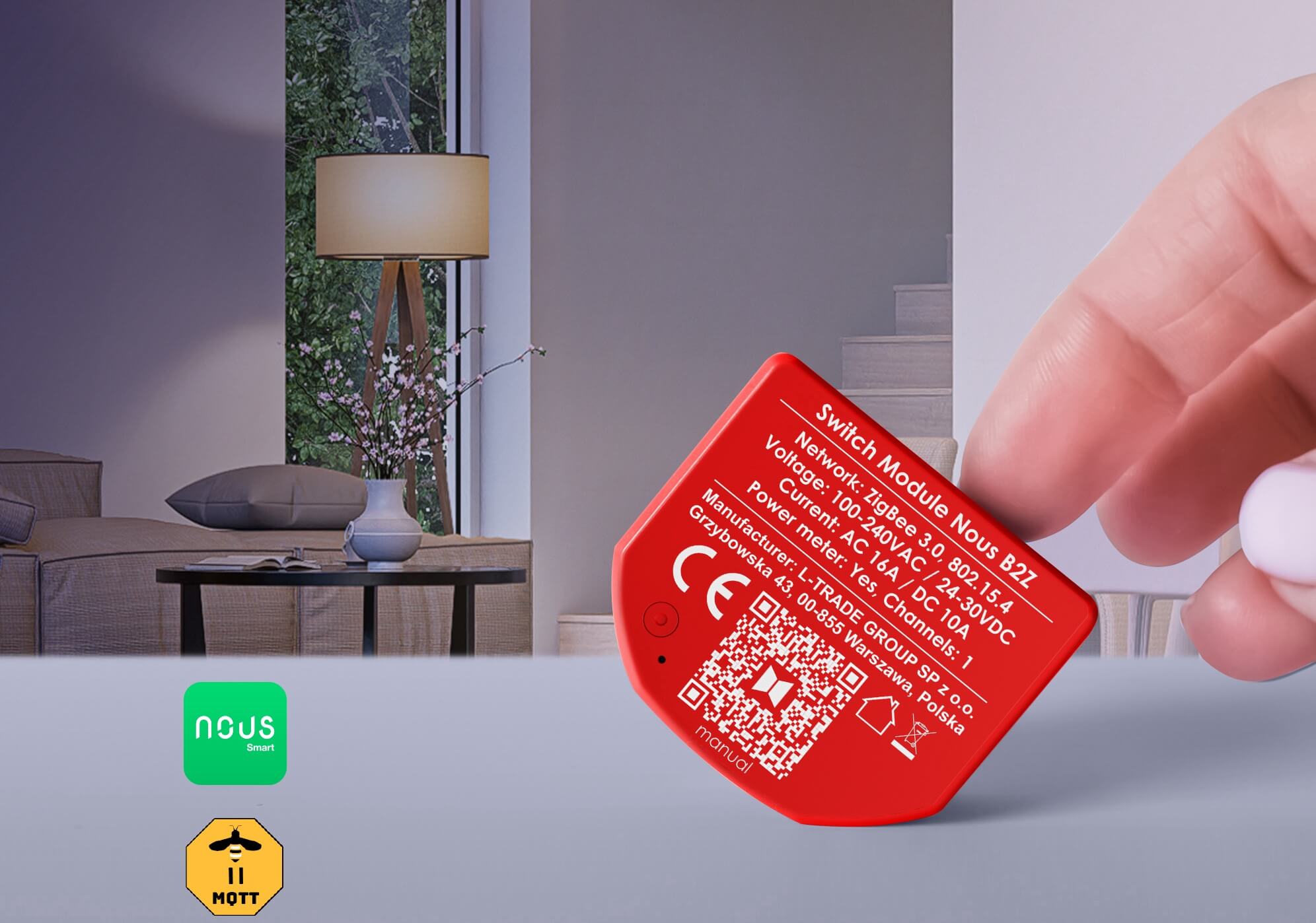 Nous B2Z Smart Zigbee relé(1 kanál s meraním)