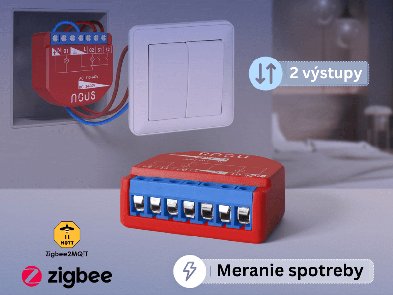 Nous B3Z Smart Zigbee relé(2 kanál s meraním)