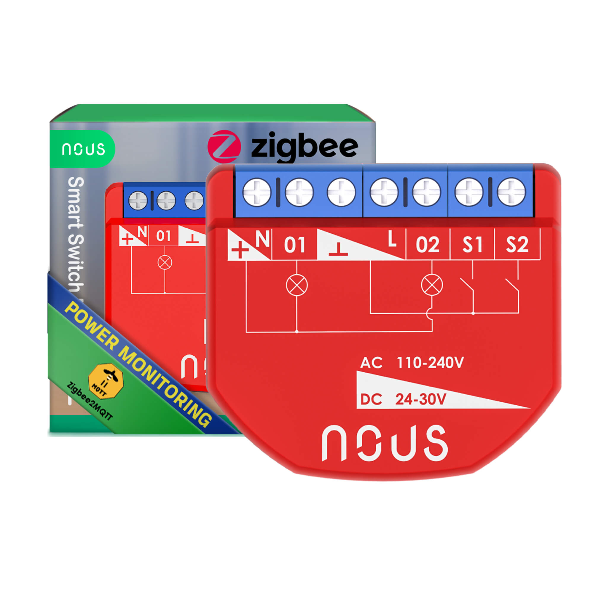 Nous B3Z Smart Zigbee relé(2 kanál s meraním)