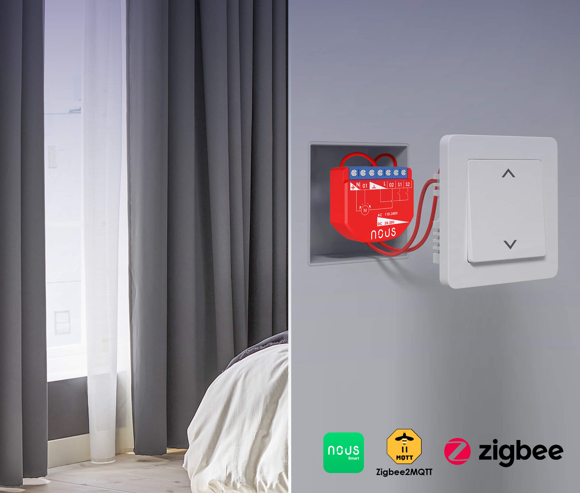 Nous B4Z Smart Zigbee roletový modul