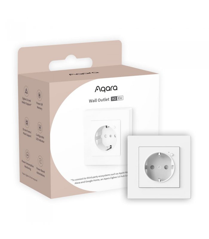 AQARA Smart Zigbee zásuvka (WP-P01D) - AQARA H2 smart Zigbee 3.0 wall socket