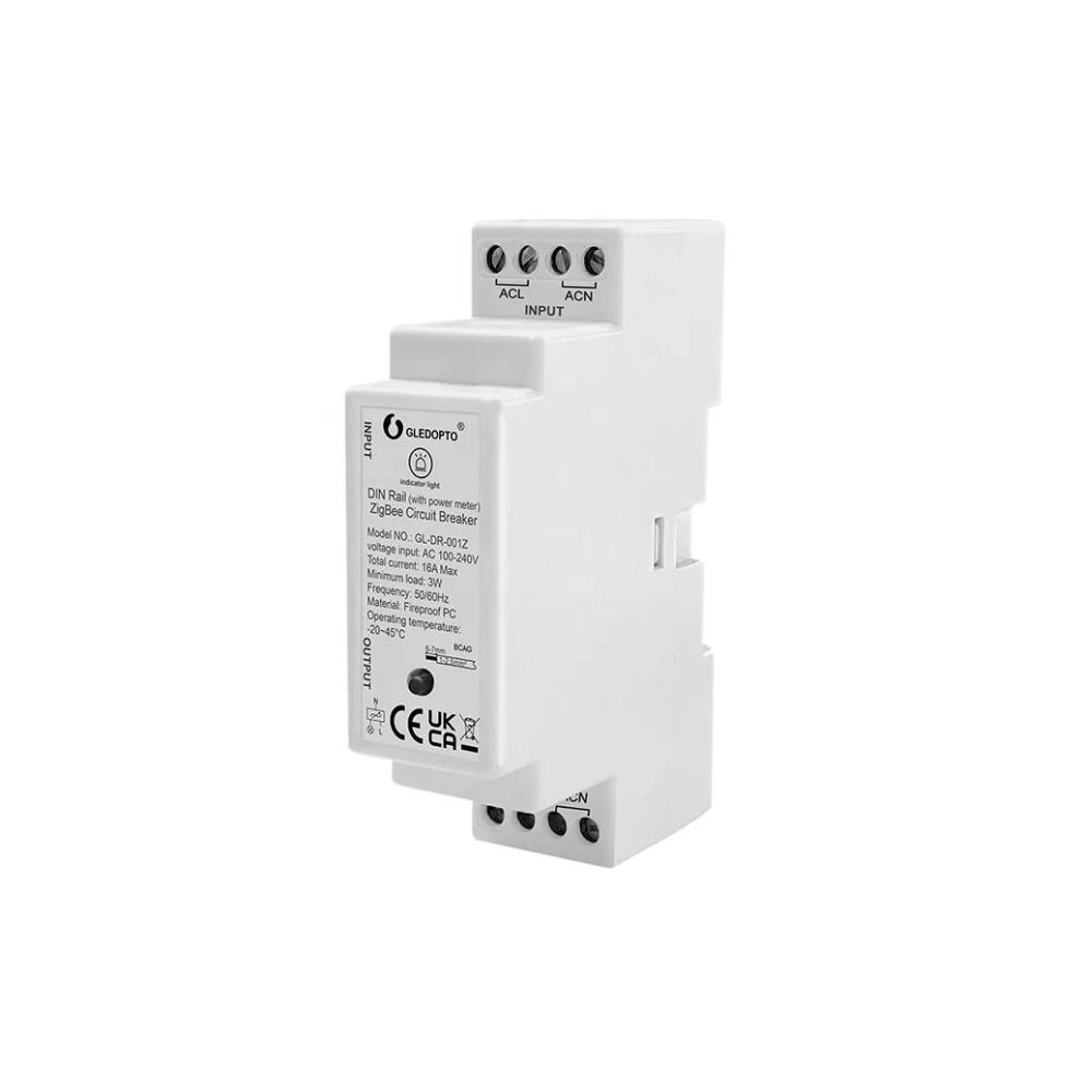16A Relé na DIN lištu Zigbee 3.0 Gledopto