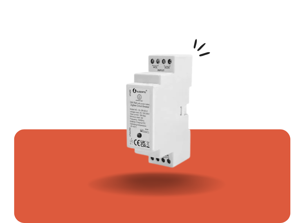 16A Relé na DIN lištu Zigbee 3.0 Gledopto