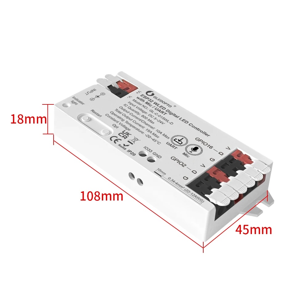 WLED kontrolér pre LED pásy s mikrofonom