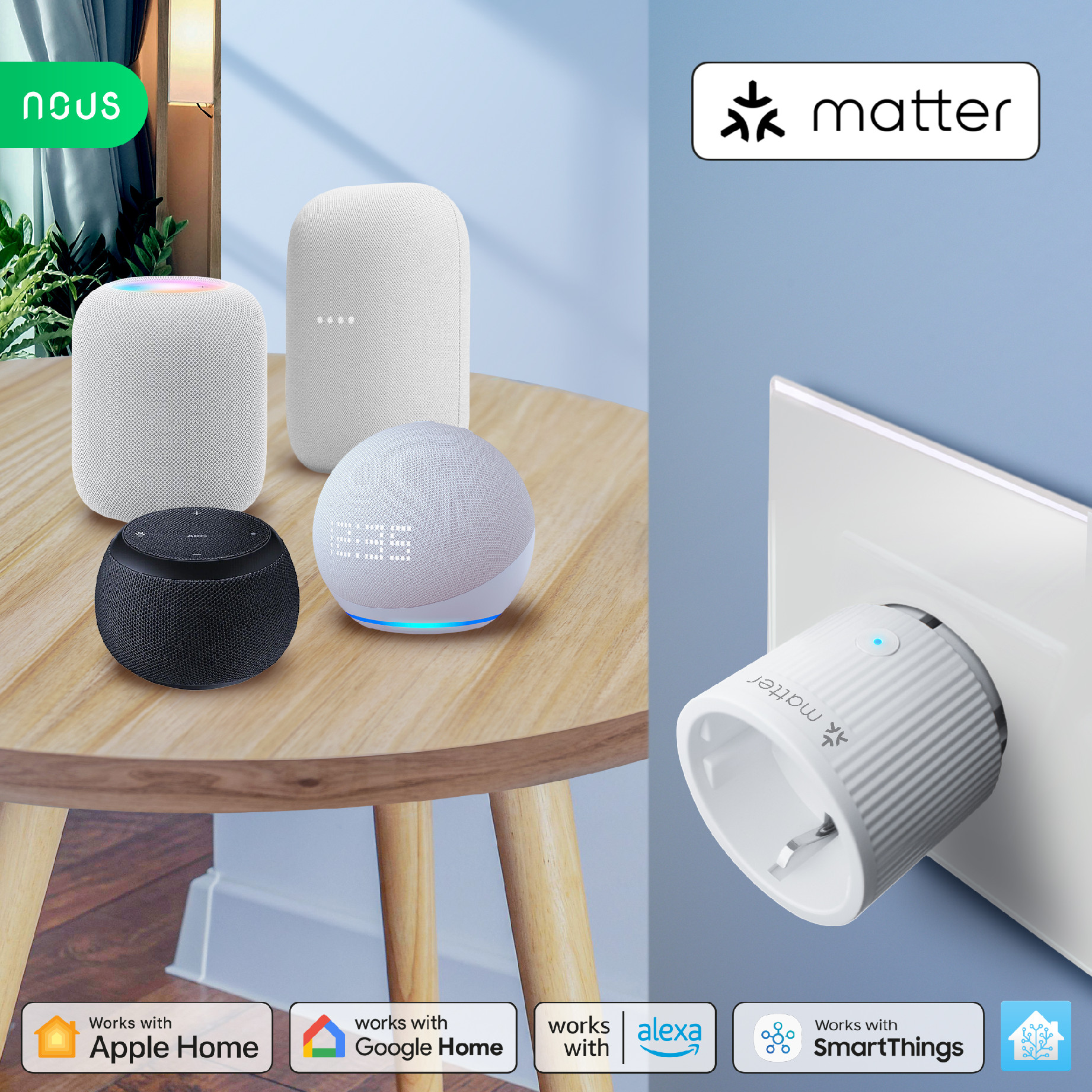 Nous A8M - Matter Smart zásuvka 16A