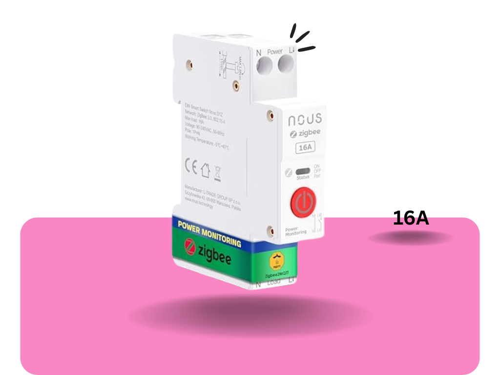 Nous D1Z Smart Switch 16A na din lištu Zigbee
