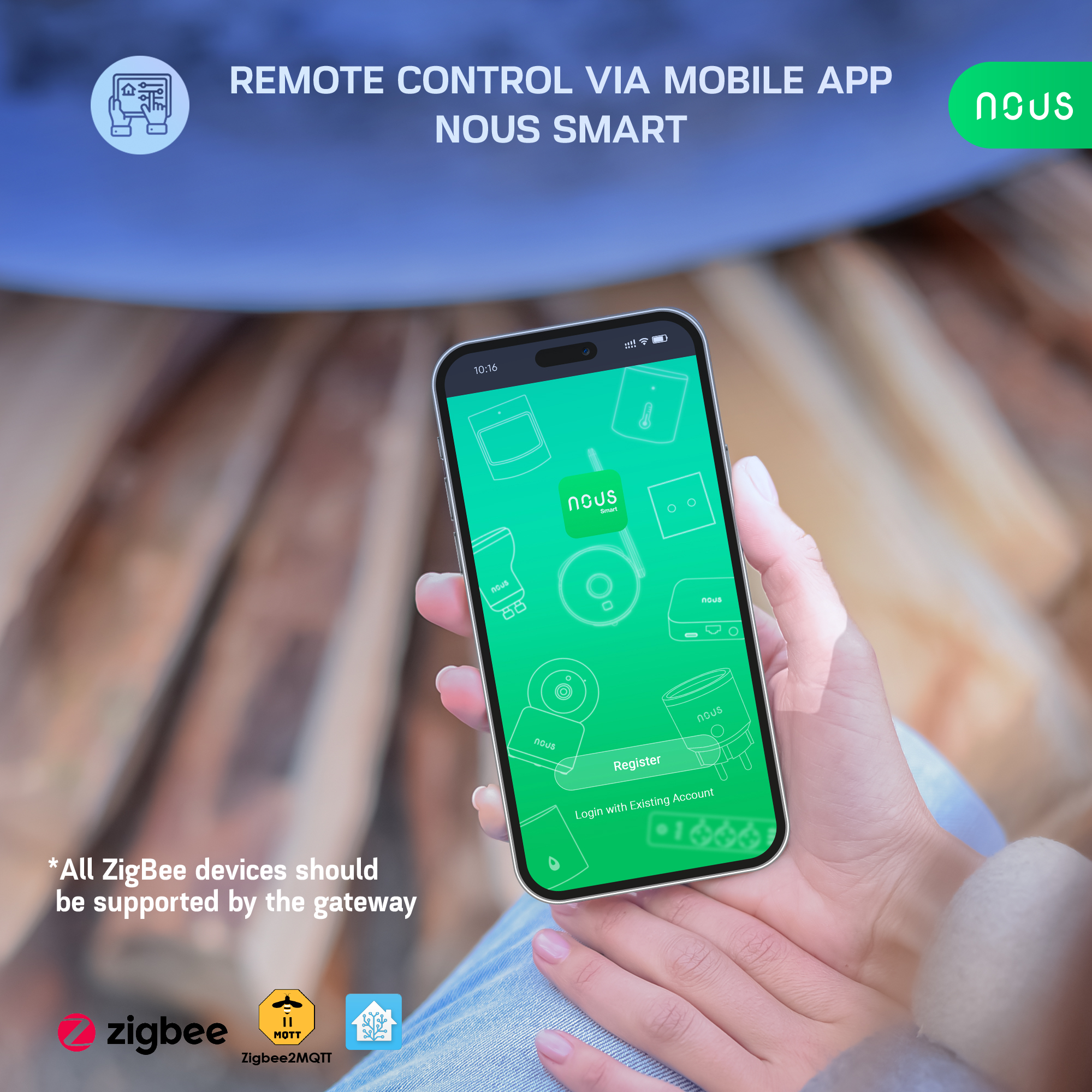 Nous D1Z Smart Switch 16A na din lištu Zigbee