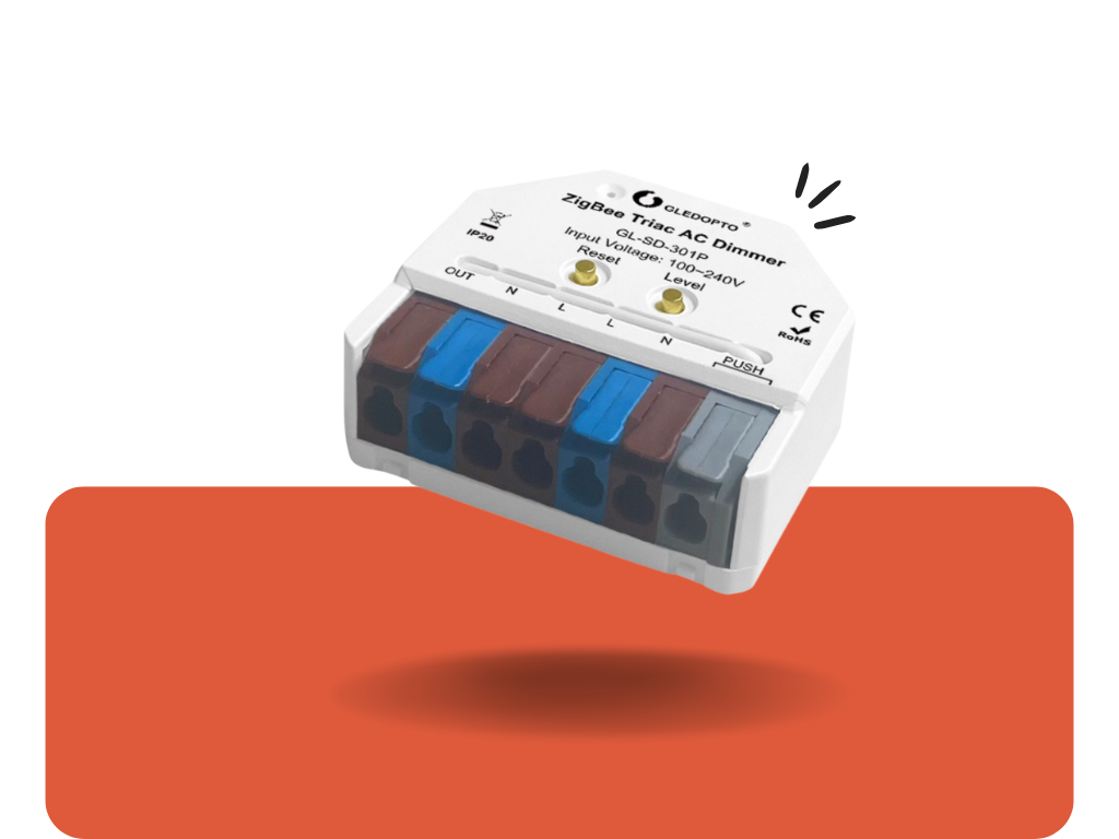 Zigbee AC stmievač Gledopto (Zigbee dimmer AC)