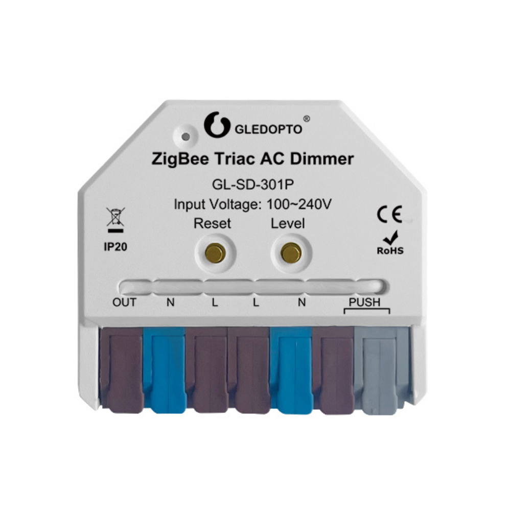 Zigbee AC stmievač Gledopto (Zigbee dimmer AC)