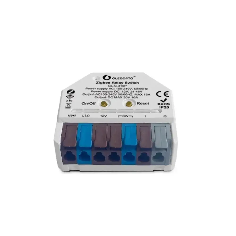 Zigbee bezpotenciálové relé Gledopto (Zigbee AC/DC dry contact relay)