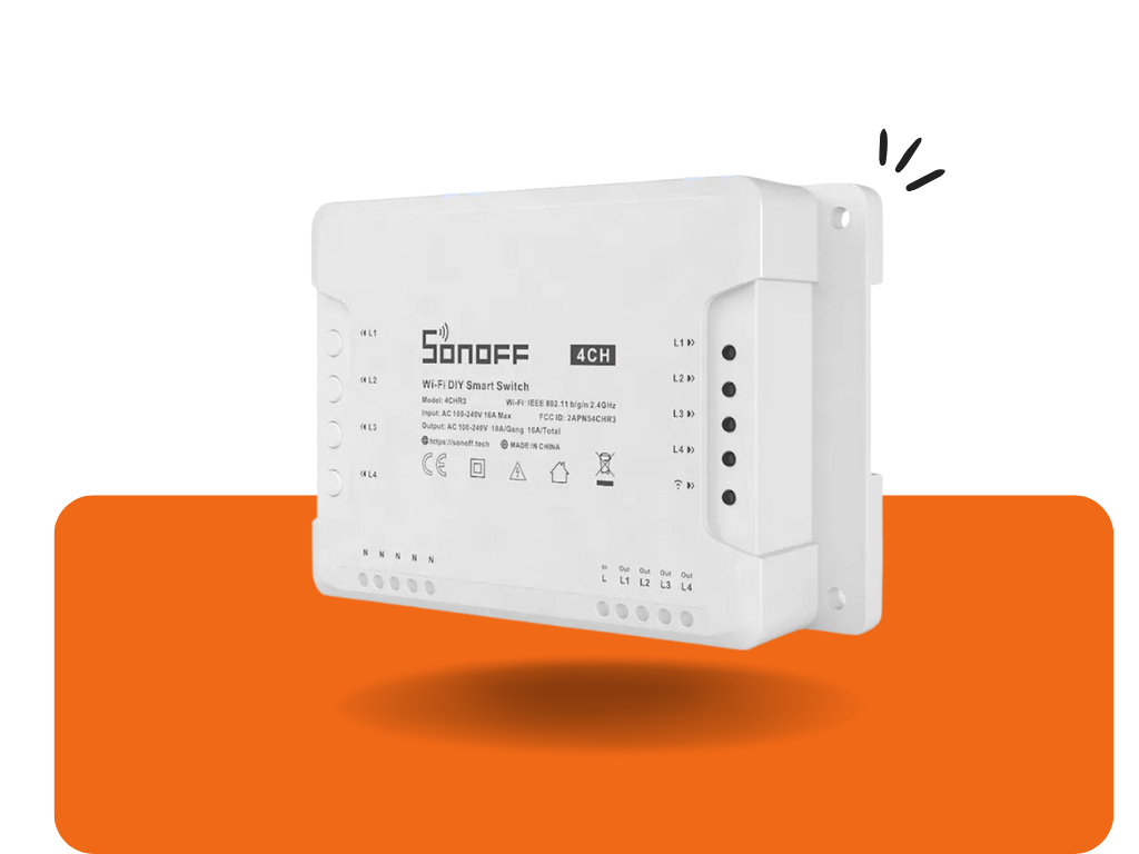 Sonoff 4-kanálové Wi-Fi relé