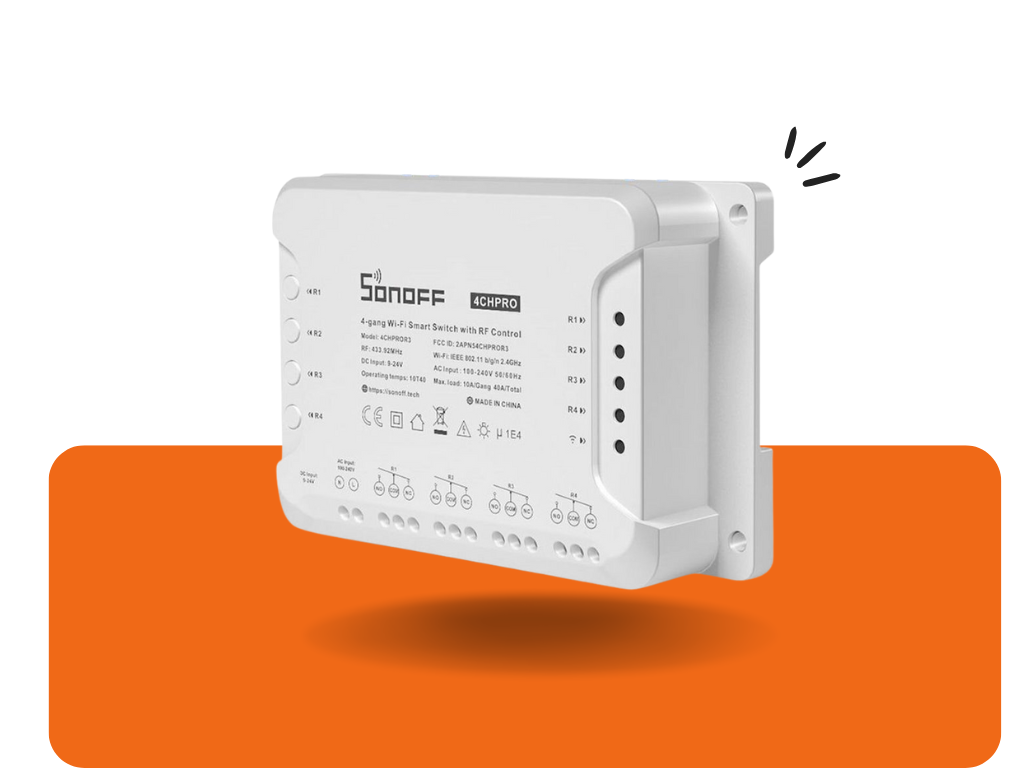 Sonoff 4-kanálové Wi-Fi bezpotenciálové relé RF