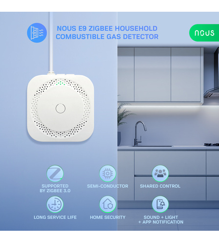 Nous E9 Zigbee detektor horľavých plynov pre domácnosť