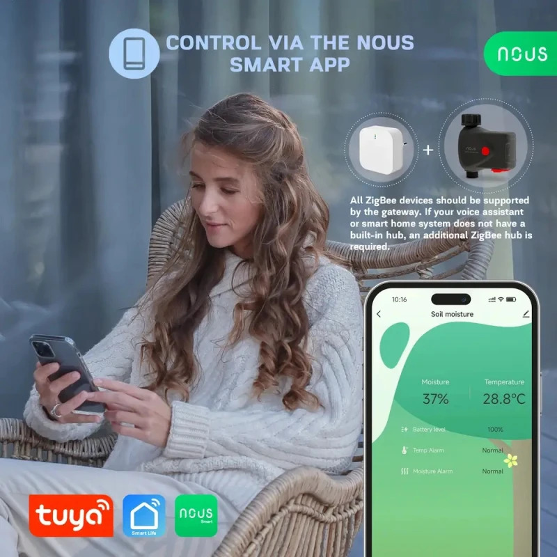 Nous L14 Smart vodný ventil Zigbee