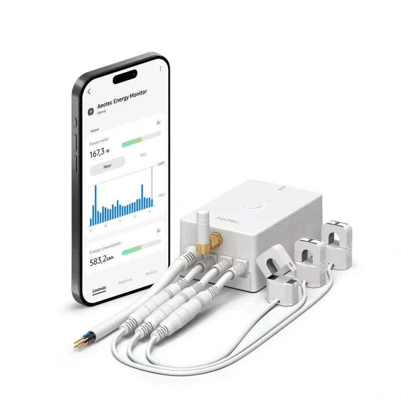 Aeotec Home Energy Meter 8 – trojfázový merač energie so 60 A svorkami