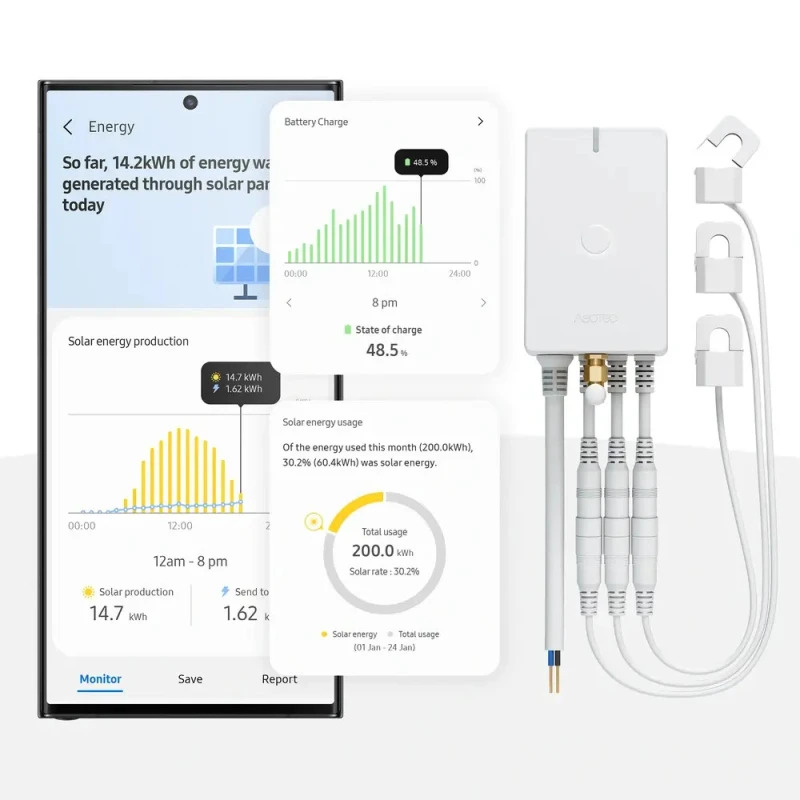 Aeotec Home Energy Meter 8 – trojfázový merač energie so 60 A svorkami