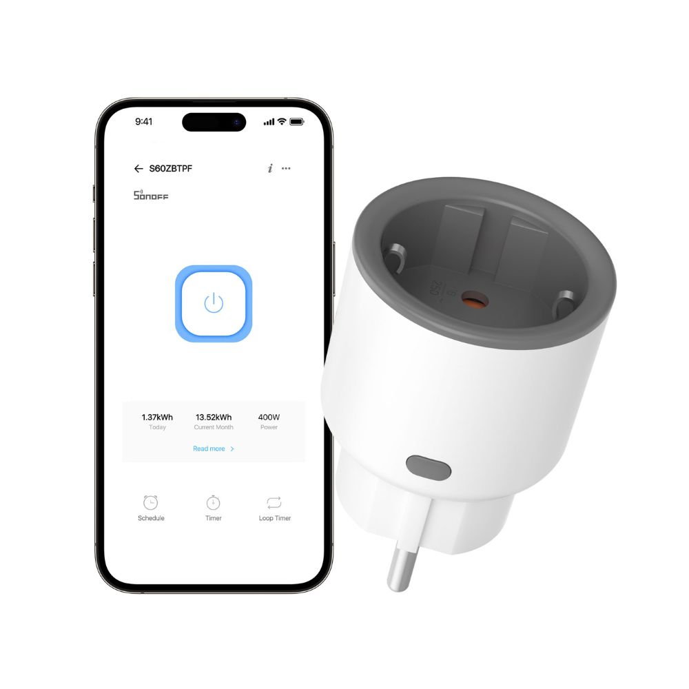 SONOFF S60 Zigbee zásuvka s meraním spotreby