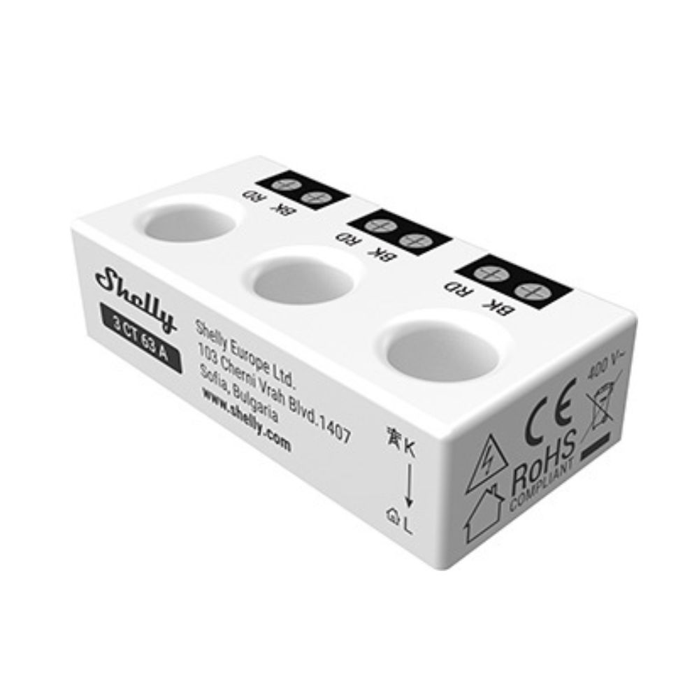 Shelly Pro 3EM-3CT63 – 3-fázový inteligentný merač energie s Wi-Fi a LAN (3 x 63 A)
