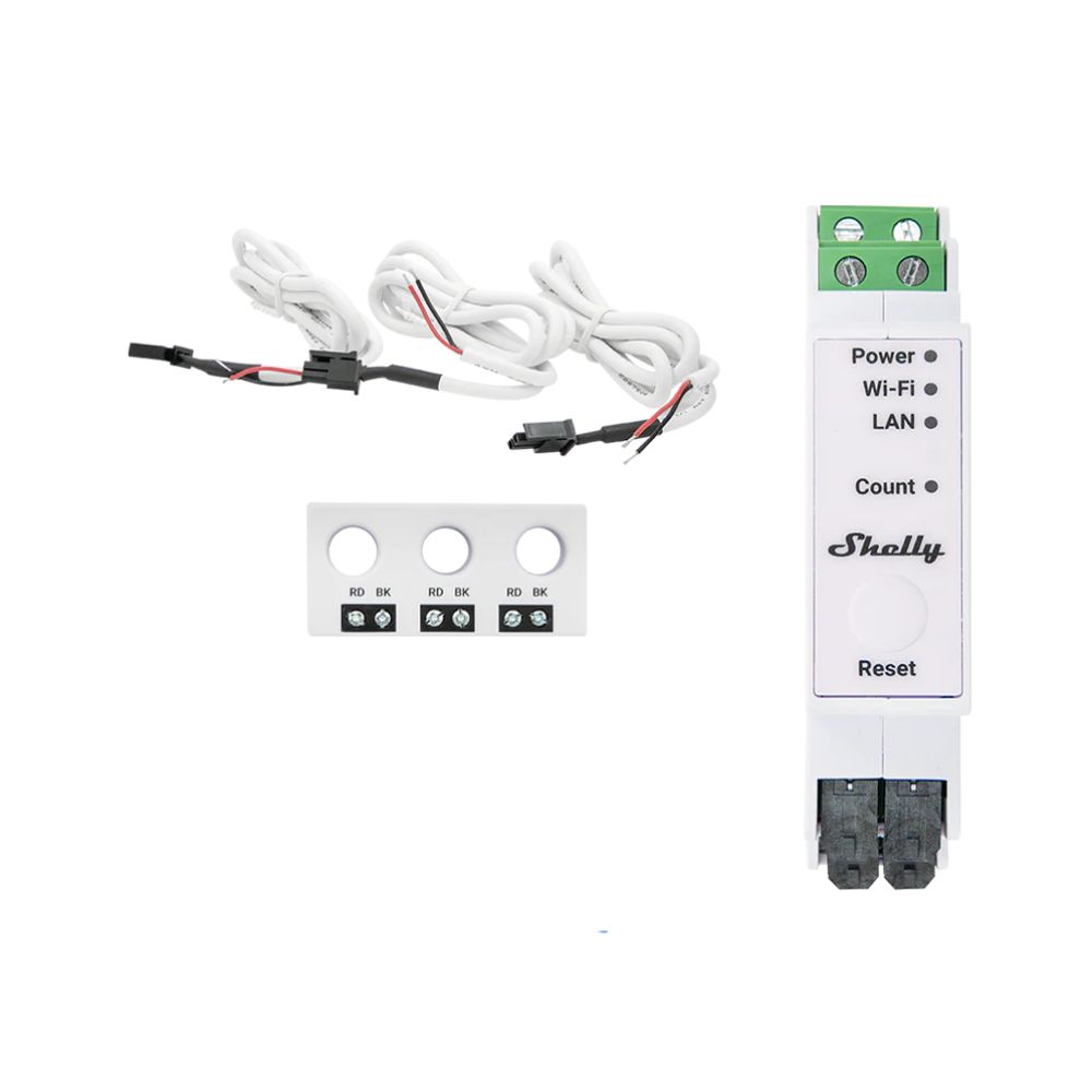 Shelly Pro 3EM-3CT63 – 3-fázový inteligentný merač energie s Wi-Fi a LAN (3 x 63 A)