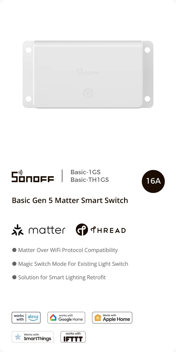 Sonoff Basic Gen5 - Matter Smart vypínač