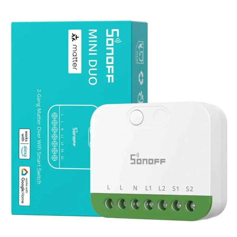 Sonoff Mini extreme DUO Matter Switch - dvojité Matter relé
