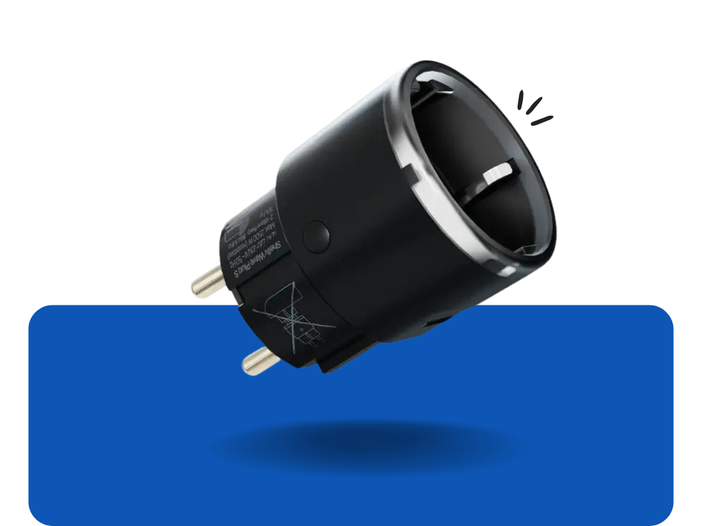 Shelly Wave Plug S LR čierny - Z-Wave 800 LR smart zásuvka