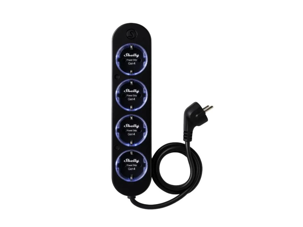 Shelly Power Strip 4 Gen4 (Wi-Fi / Matter, Zigbee)-Čierna