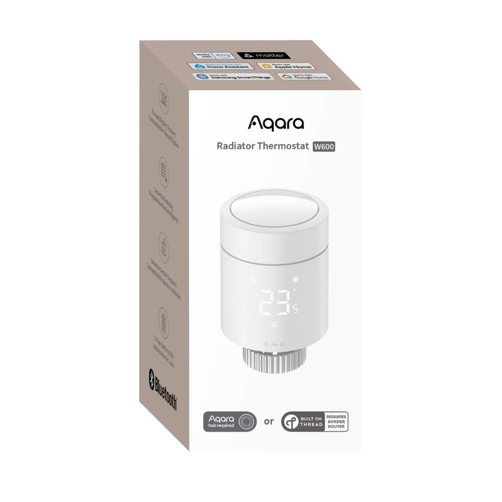 Aqara Thermostat Valve W600 – termostatická radiátorová hlavica (Zigbee, Thread, Matter)