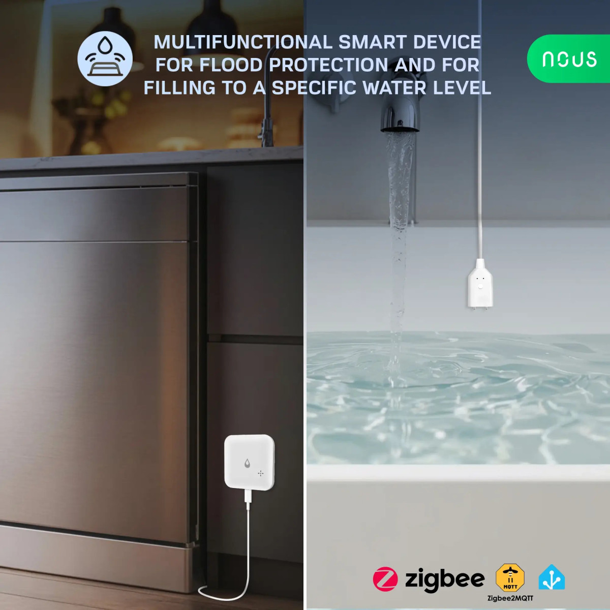 Nous E13 Zigbee senzor úniku alebo nedostatku vody