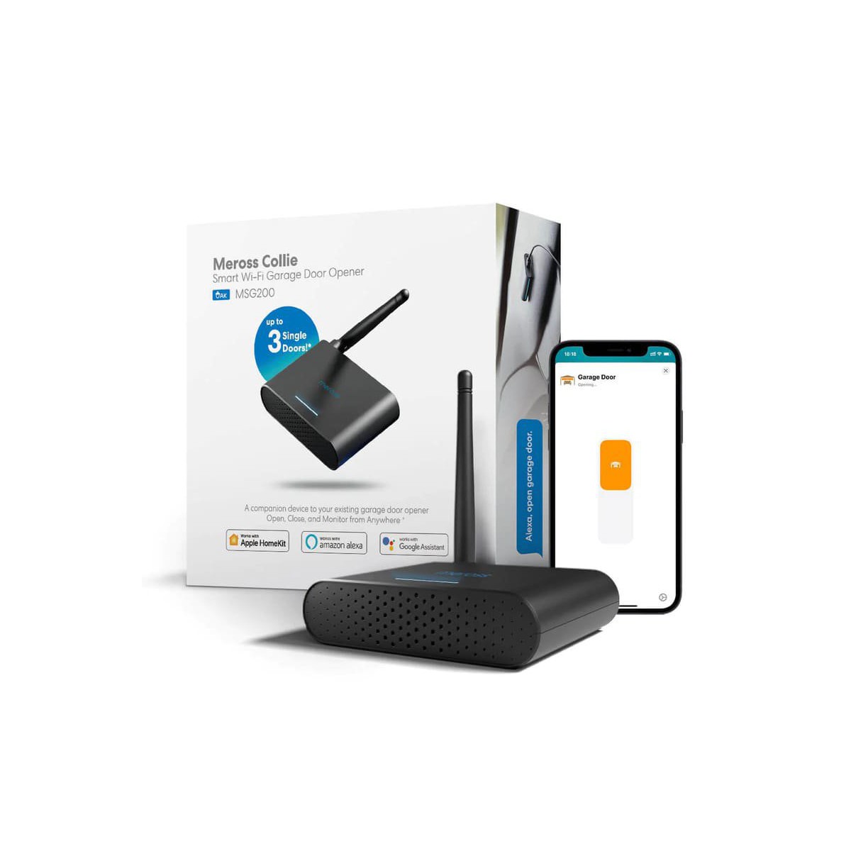 Inteligentný spínač 3x garážových brán Meross MSG200HK (HomeKit)