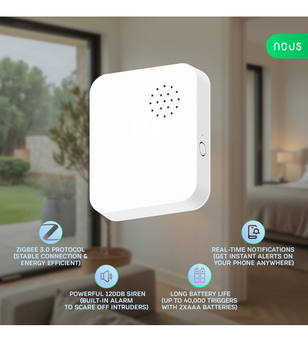 Nous E14 Zigbee senzor vibrácií s alarmom