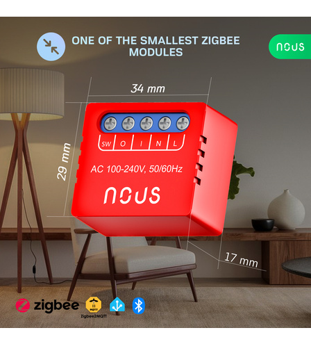Nous B6Z Zigbee Mini Smart spínací modul (jeden kanál bez merania)
