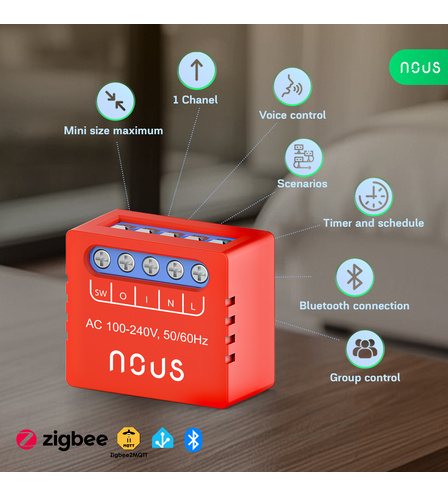 Nous B6Z Zigbee Mini Smart spínací modul (jeden kanál bez merania)