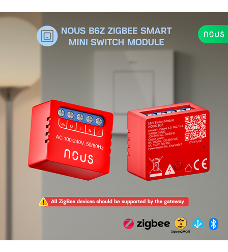 Nous B6Z Zigbee Mini Smart spínací modul (jeden kanál bez merania), 2 ks