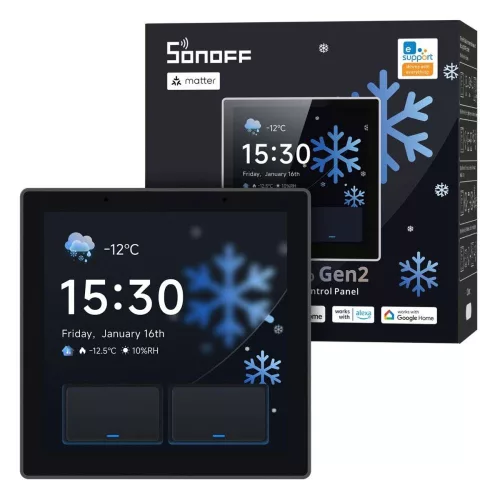 Sonoff NSPanel Pro Gen2 ovládací panel s dvojkanálovým relé – sivý