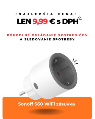 Inteligentná Wi-Fi zásuvka Sonoff S60 dokonale prepája detailný prehľad o spotrebe s pohodlným ovládaním na diaľku. 💡...