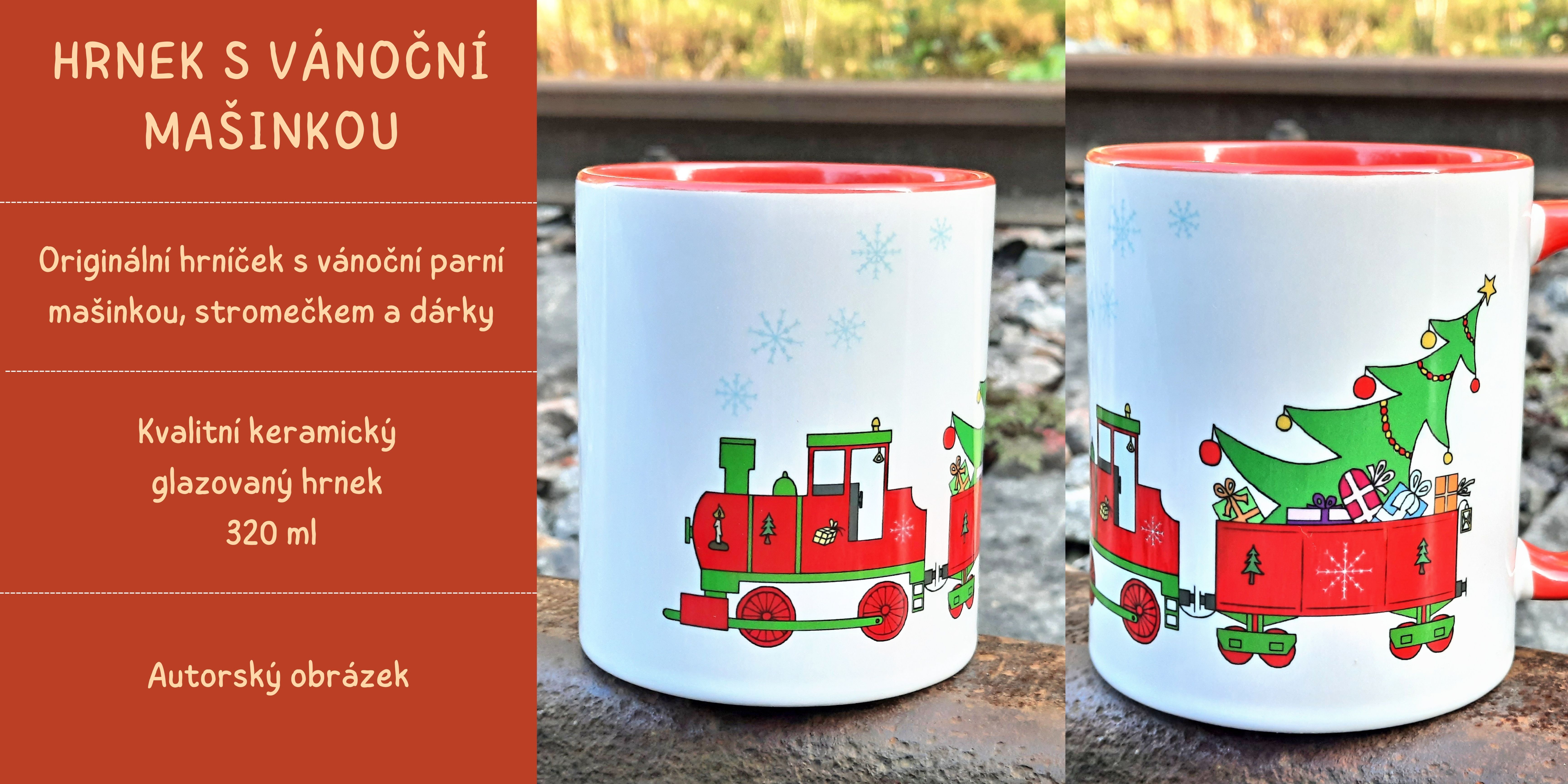 Hrnek s vánoční mašinkou