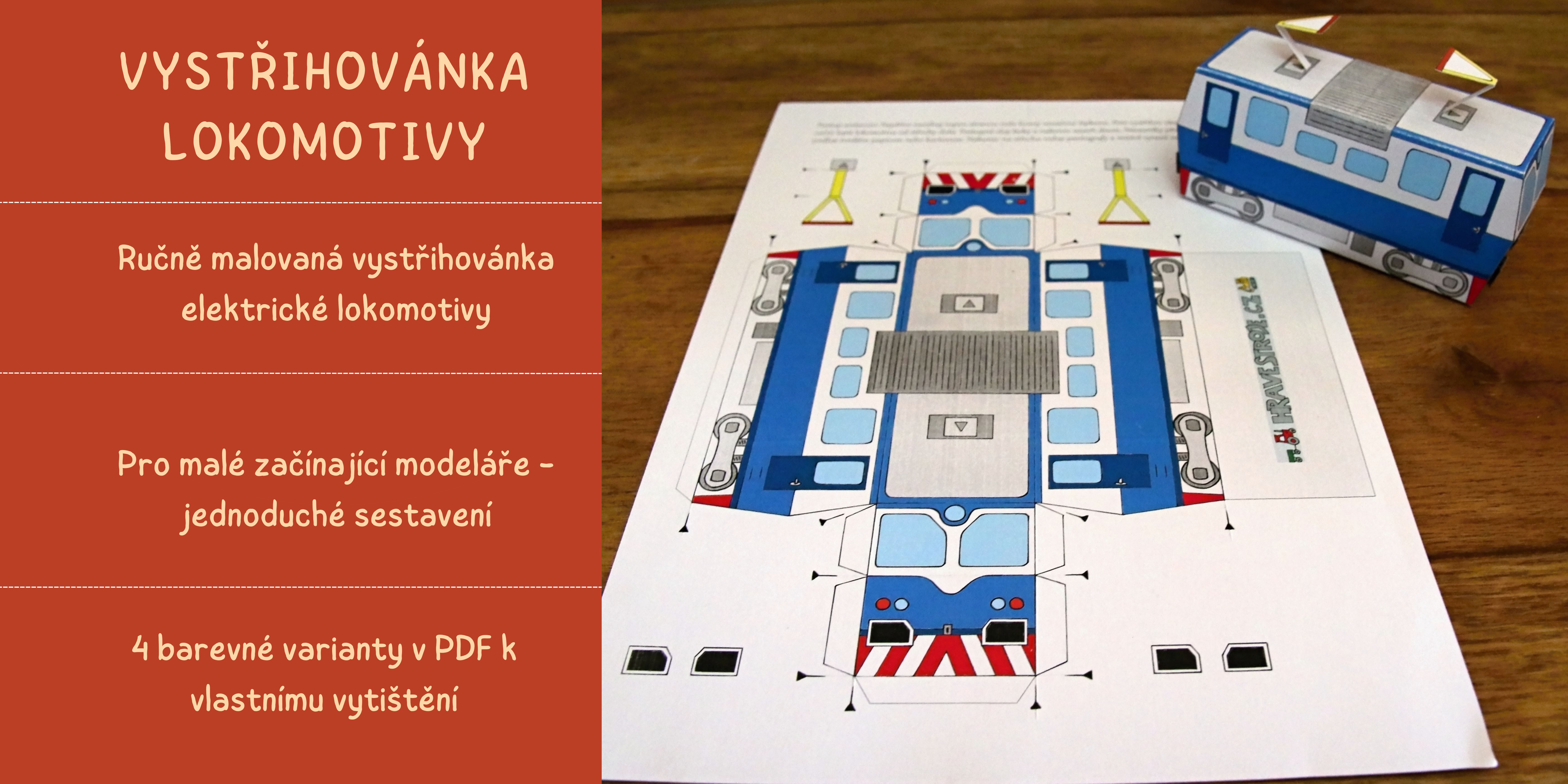 Vystřihovánka lokomotivy pro děti