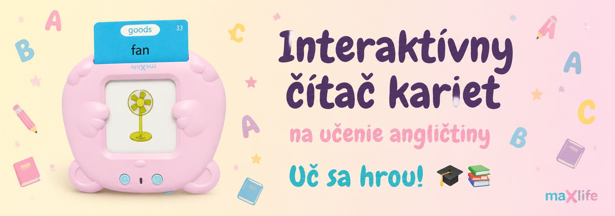 Interaktívny čítač kariet na učenie angličtiny