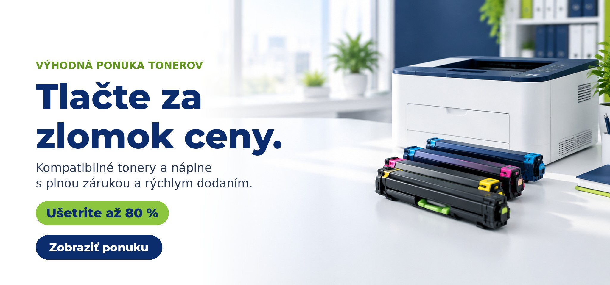 Kompatibilné tonery a náplne – ušetrite až 80 %
