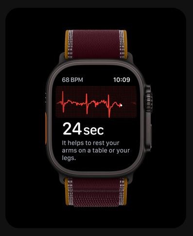 Aplikácia EKG na Apple Watch Ultra 4