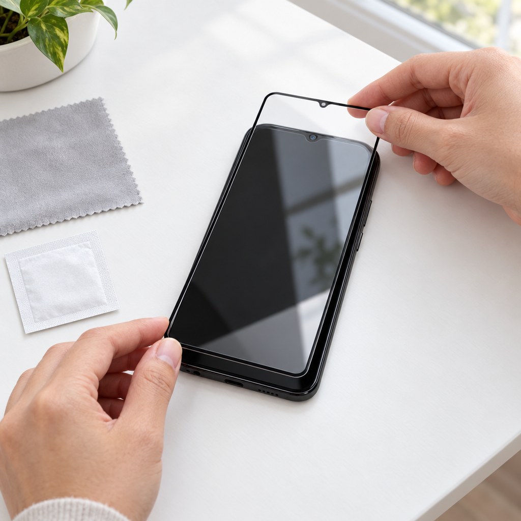 Glass Shield 5D Ochranné sklo pre Samsung Galaxy A05/A05s, Tactical, Čierne – nalepovanie