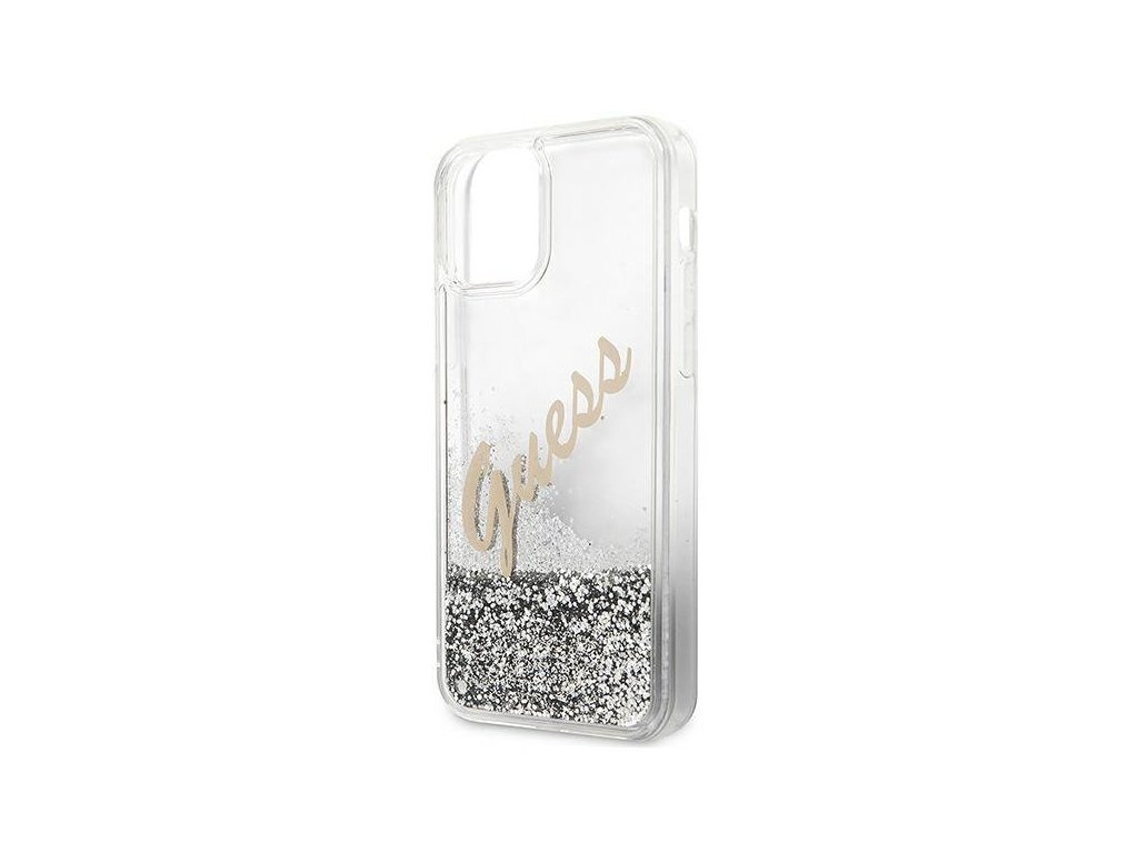 eng pl Guess GUHCP12SGLVSSI iPhone 12 mini 5 4 quot silver silver hardcase Glitter Vintage Script 68763 7