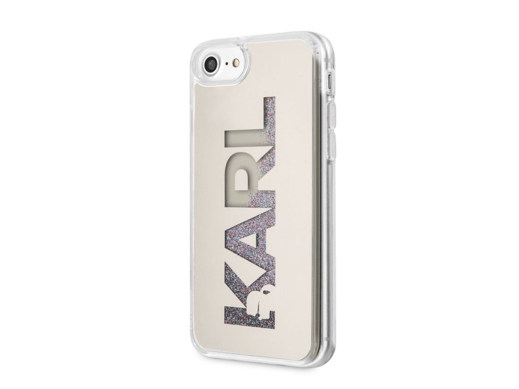 Karl Lagerfeld Liquid Glitter Mirror Kryt pre iPhone 7/ 8/ SE2020/ SE2022, Strieborný