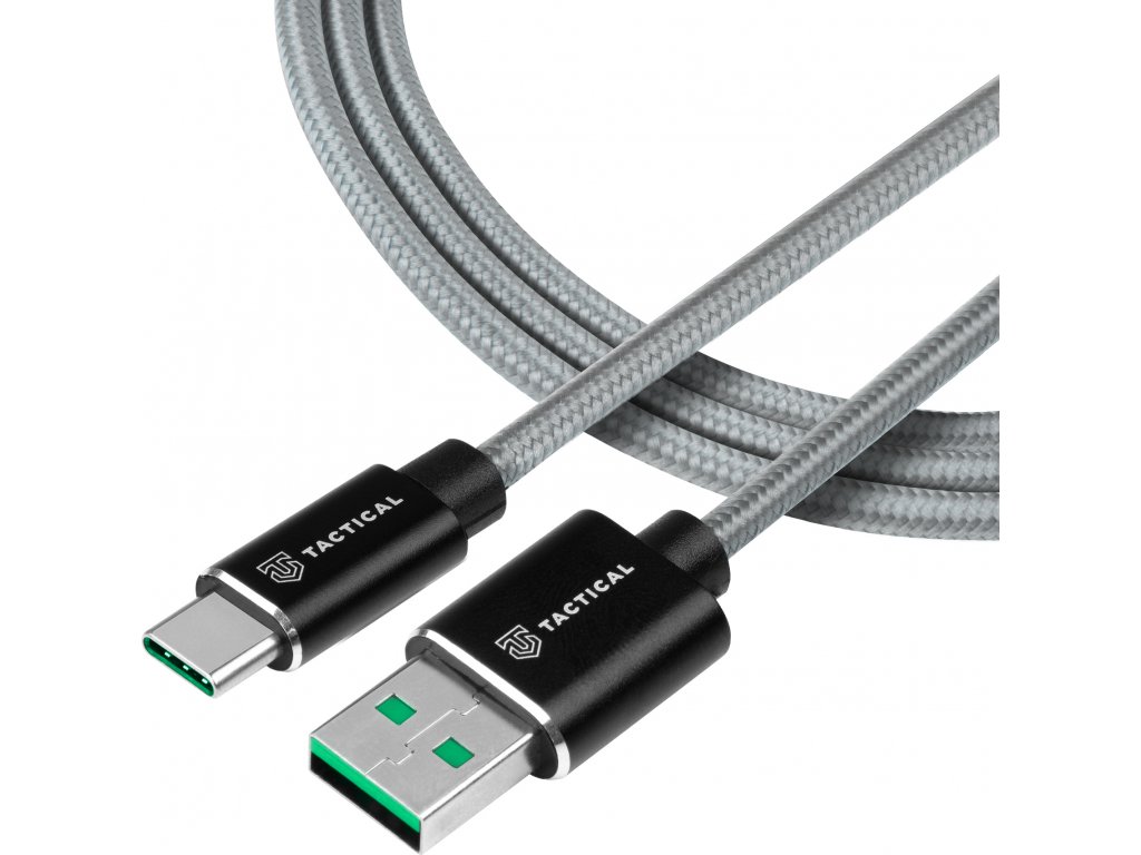 Rýchlo nabíjací kábel Tactical Fast Rope Aramid USB/USB-C 1m, Sivý |  Itcomplet