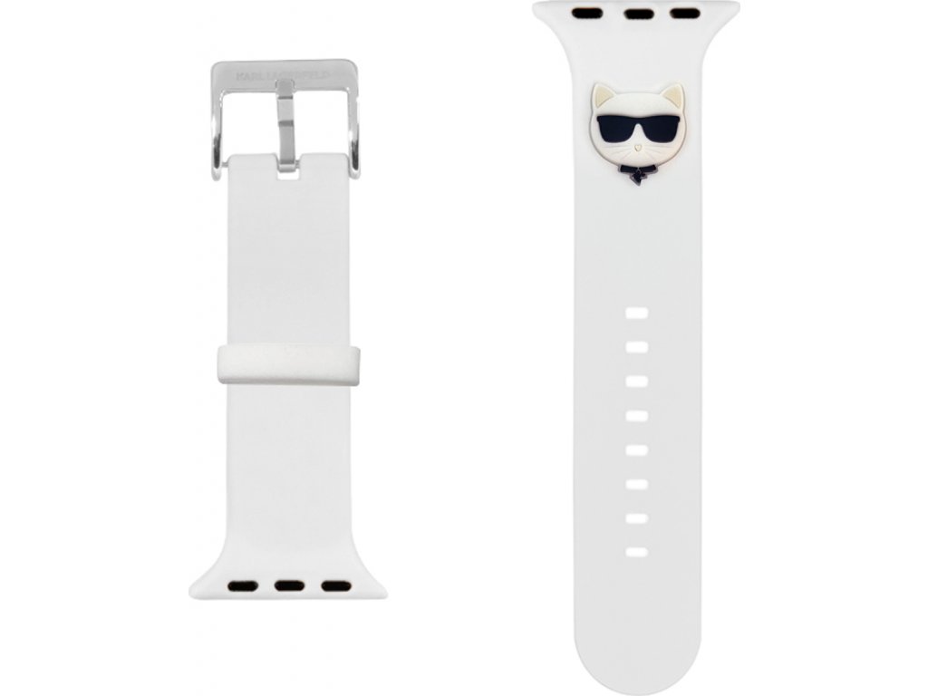 Karl Lagerfeld Choupette Head Remienok pre Apple Watch 38/40/41 mm, Biely