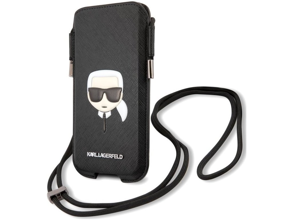Karl Lagerfeld KLHCP12MOPHKHK Univerzálne Puzdro pre 6,1" mobil/tablet, Čierne