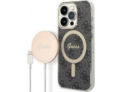 Set Guess Kryt s MagSafe pre iPhone 14 Pro Max + MagSafe nabíjačka, Sivý