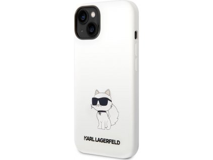 Karl Lagerfeld Liquid Silikónový  Kryt pre iPhone 14 Plus, Biely