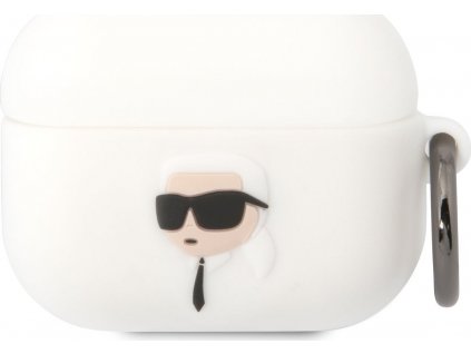 Karl Lagerfeld 3D Logo Puzdro pre Airpods Pro, Biele